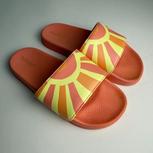 Old Navy Girls Pool Slide Sandals Sun Ray Coral Size 1-2 - Picture 1 of 7